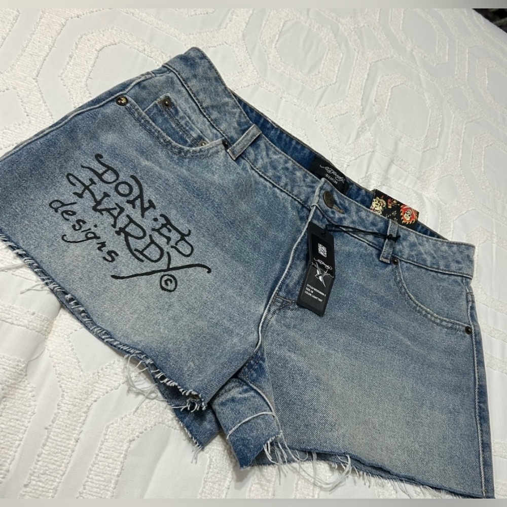COPY - Ed Hardy Cut Off Jean Shorts